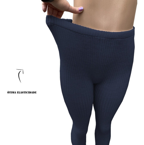 Imagem 4 de 9 de Kit 3 Calça Fusô Canelado Lã Tricô Feminino Masculino