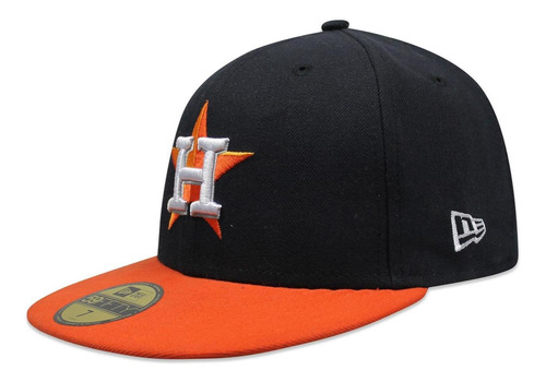 Gorra New Era 5950 Mlb Astros Road Azul/naranja