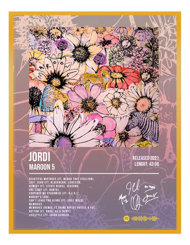 Poster Maroon 5 Jordi Album Music Firma 120x80