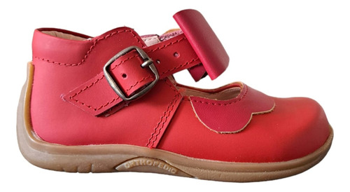 Zapato Rojo Niña Bebé Cuero Nacional