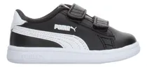Comprar Tenis Niño Puma Smash V2 Negro Blanco Original Kinder Fit Casual Clásico Infantil Toddler Infante Ligeros Cómodos Ligeros Doble Velcro Ajustable