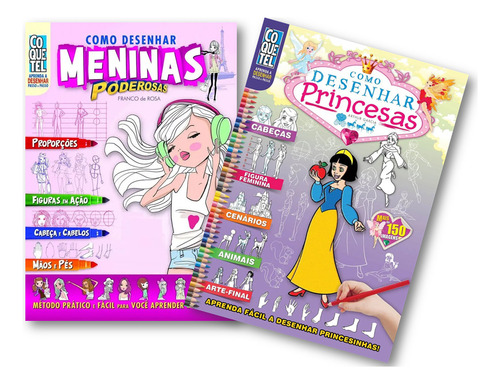 2 Livros - Como Desenhar Princesas E Meninas Poderosas