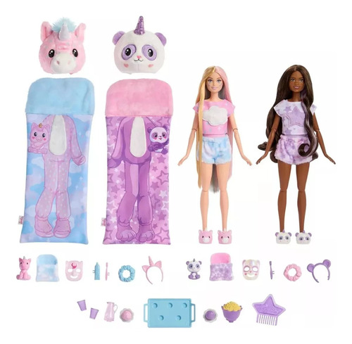 Barbie Cutie Reveal Set De Pijamada Con Dos Muñecas