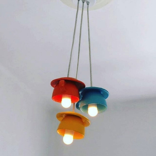 Imagen 1 de 7 de Lámpara Reciclada Colgante Tazas Consulta Modelos Existentes