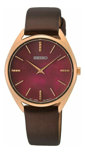 Reloj Seiko Dama Swr082p1 Oro Rosa Con Caratula De Madre