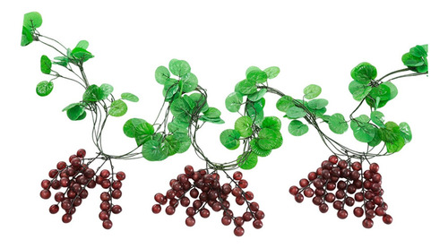 3x Hojas , Enredaderas De Frutas Artificiales, Uva