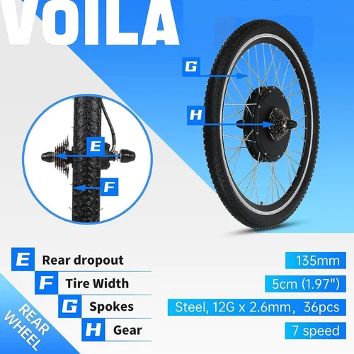 Kit 1000w Motor C/display Rod 26 Para Bici Electrica 48v/36v