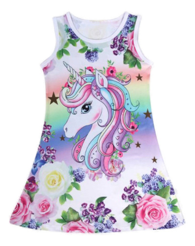 Ropa Holgada Casual De Unicornio Para Niños, Falda Evasé 807