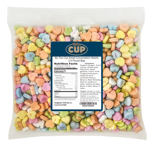 By The Cup Small Conversation Hearts 2.5 Libras Bolsa