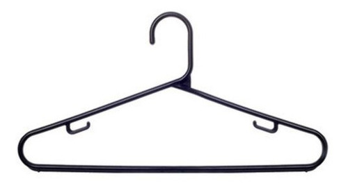 Imagem 6 de 7 de Kit 60 Cabides Preto Reforçado Arredondado Roupas Adulto