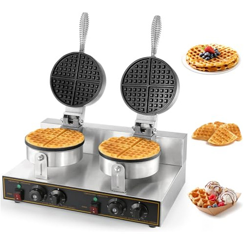 Dyna-living Commercial Waffle Maker Double Heads Waffle Make