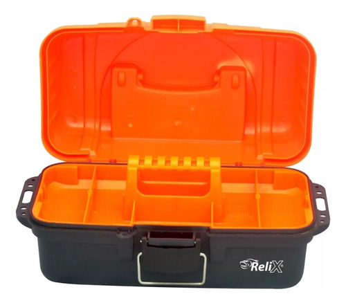 Caja De Pesca Relix Naranja - Negra 