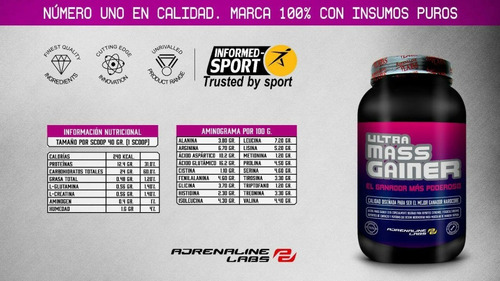 Ultra Mass Gainer 2k Ganador Peso Adrenaline Activationperu