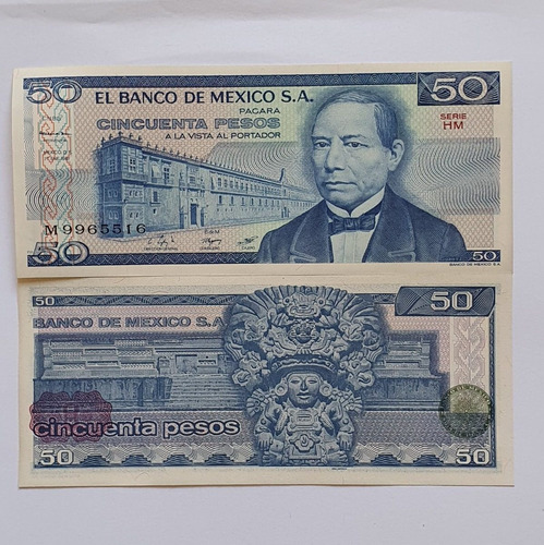5 Billetes 50 Pesos Juárez 1981 Sin Circular Consecutivos!