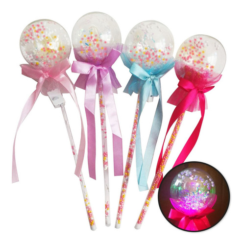 10 Varitas Luz Led Esfera C/bolitas De Unicel Varios Colores