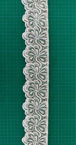 Tira Bordada En Organza 8cm X 9mts Varios Colores Mod 1216 Blanco