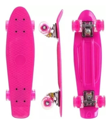 Patineta Skate Penny Mini Long Board Llanta Goma, Con Luces