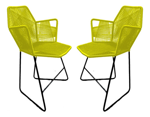 Silla Comedor Acapulco Fly Con Brazo 2pzs Ikapali Color Amarillo