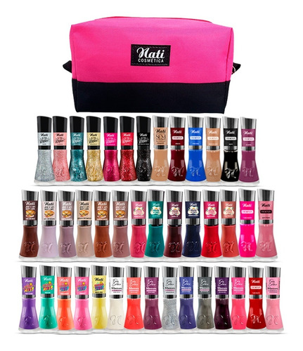 Kit Esmaltes Nati Colorfix Com Necessaire - 42 Cores Atacado