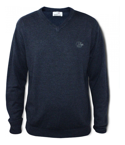 Sweater Escote V Algodón/acrilico Hombre Azul Marino Jl