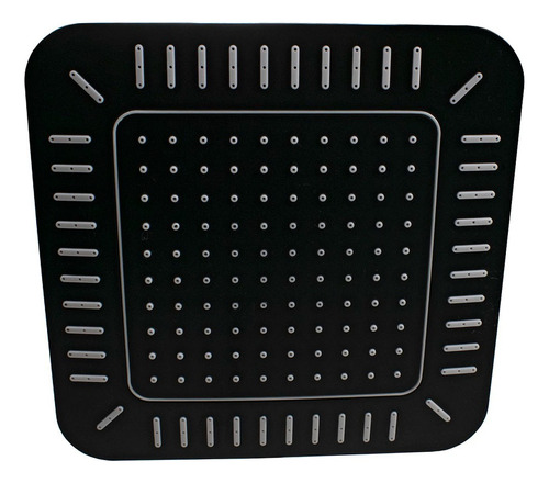 Ducha Flatt 21 Cm Black Matte De Abs C/ Cano De Teto 40 Cm Acabamento Fosco Cor Preto