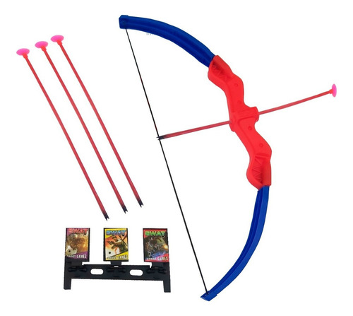 Arco E Flecha Com Alvo Lança 3 Flechas Brinquedo Criança Cor Colorido