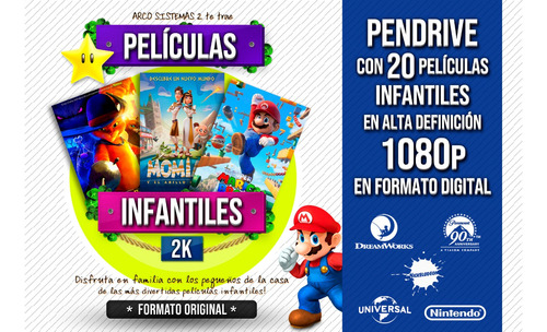 Super Mario Bros + 20 Películas Full Hd 1080p +  Pendrive!!