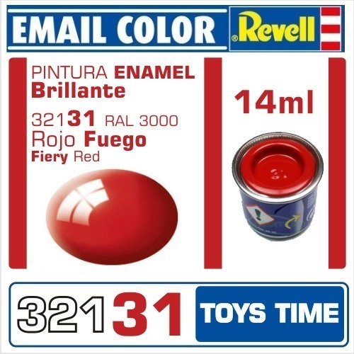 Imagen 1 de 6 de Pintura Revell Enamel Brillante 321 31 Rojo Fuego Toys Time