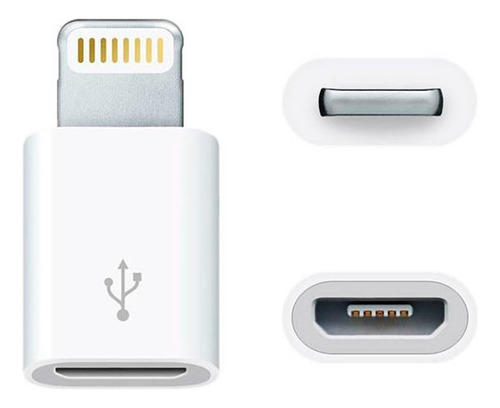 Adaptador Otg Micro Usb A Lightning Compatible Con iPhone Color Blanco