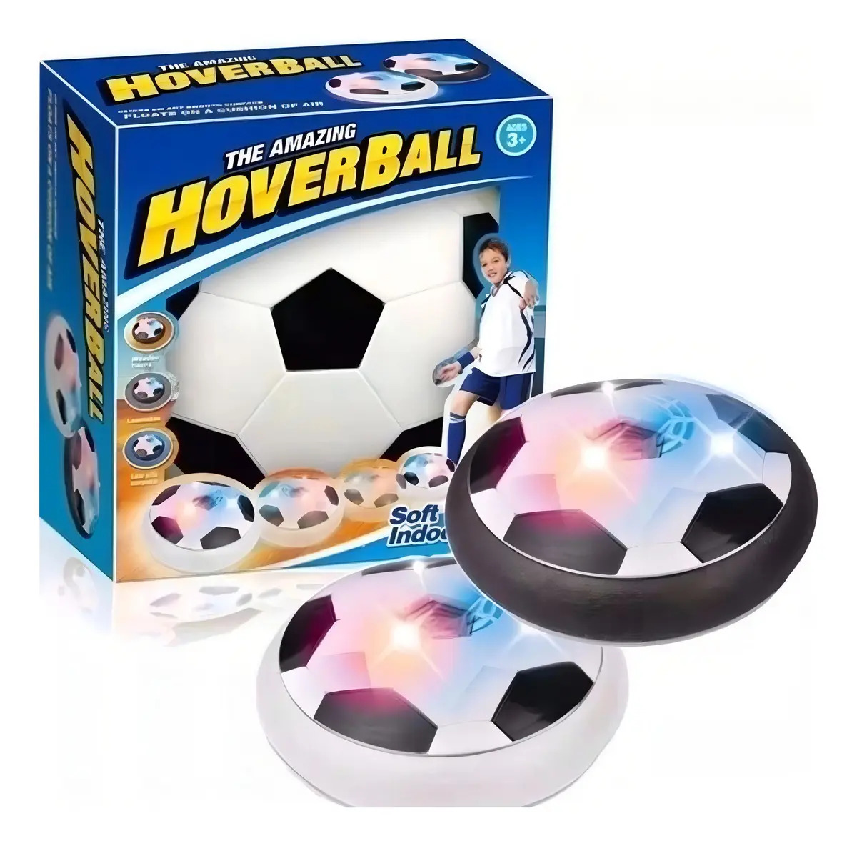 Bola Levitação Flutua Bate Volta Hoverball Futebol Brinquedo Cor Preto com Branco