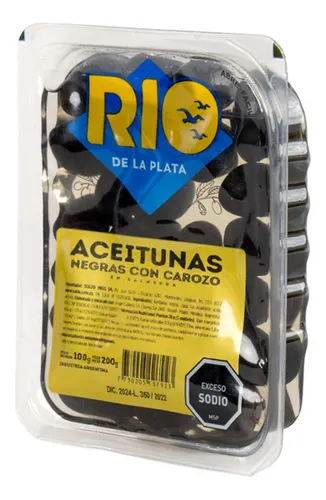 Aceitunas Negras C/carozo Río De La Plata 200 Grs