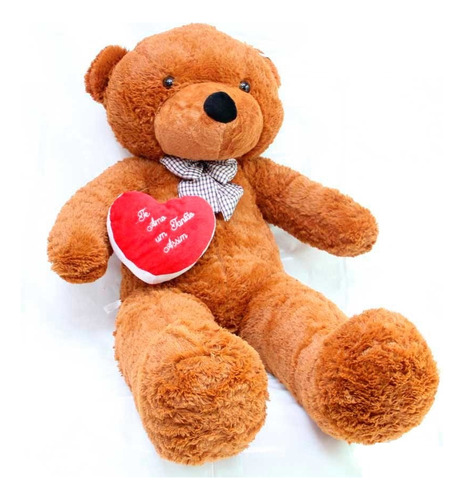 Urso Marrom Gigante 1,4 Mts 140cm Romântico + Coração Amor