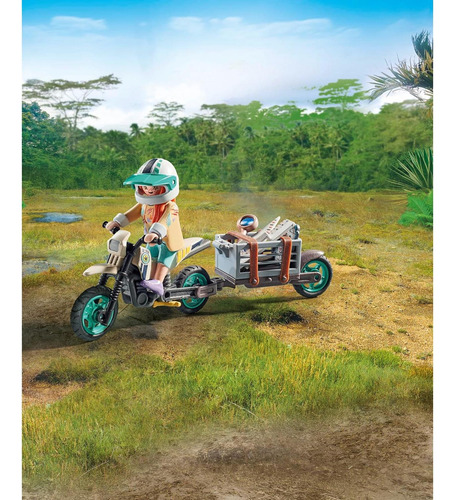 Caza Del T-rex Playmobil 71524 Con Motocicleta Y Accesorios