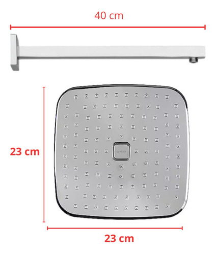 Kit De Regadera Moderna Autolimpiable Tipo Lluvia Cromo