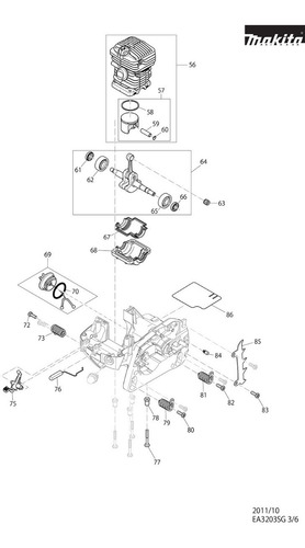 Vista Explodida Motosserra Gasolina Ea3203sbag - Makita