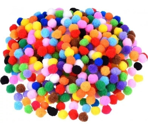 Pompon Manualidades De 18mm 200pz Varios Colores Surtido