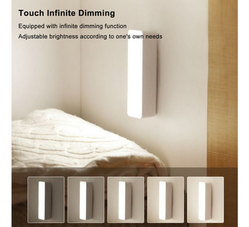 Luz De Lectura De Pared: 3 Modos De Color, 1200 Mah, Recarga