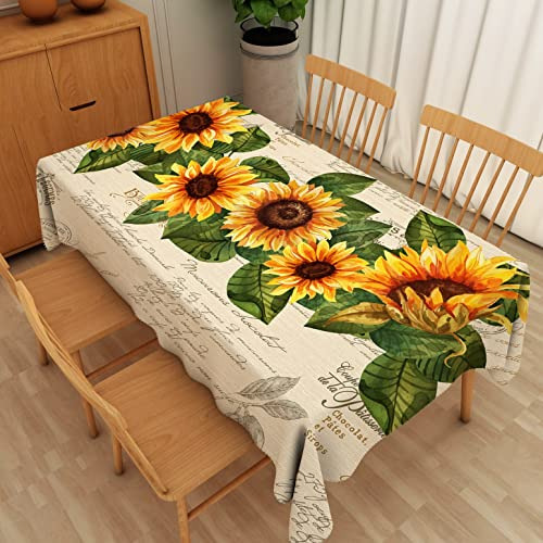 Sunflower Tablecloth For Rectangle Tables Yellow Flower...