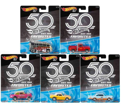 Hot Wheels 50 Years Favorites Favoritos 50 Anos 5 Carrinhos Cor Vermelho