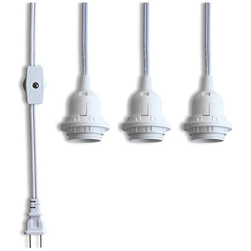 Cable Luz Colgante Triple Enchufe Blanca (Reacondicionado)