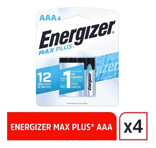 Imagen 6 de 10 de Pilas Energizer Aaa Max Plus Alcalina X 4 Un. Mayor Duracion