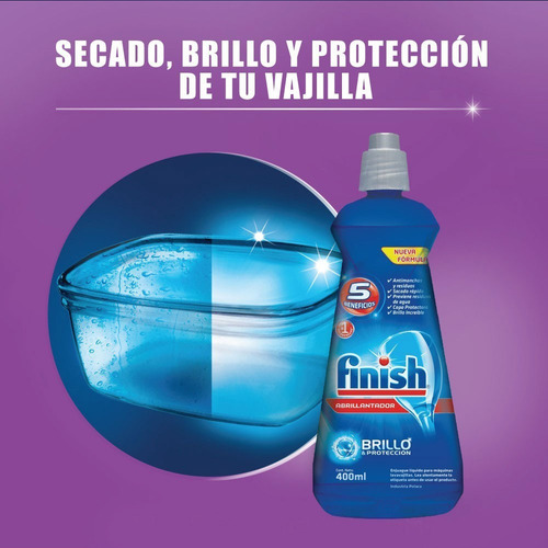 Imagen 3 de 6 de Abrillantador Para Lavavajillas Automático Finish 400ml X 2