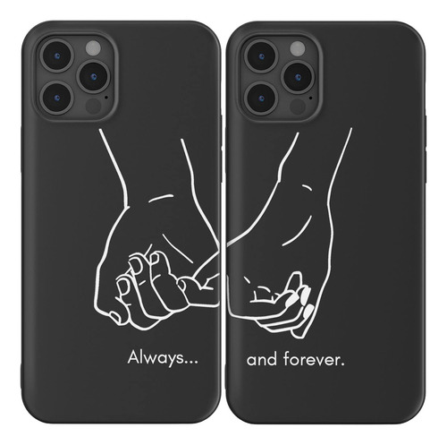 Cavka Funda Negra Juego Para iPhone 13 Pro Max 6.7  Pareja