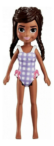 Conjunto Mini Boneca Colecionável Menina Morena Negra Shani - Pacote Pequeno Fashion De Moda - Acompanha Acessórios E Roupas Roupinhas Praia Piscina Verão - Amiga Da Polly Pocket - Mattel Brinquedos