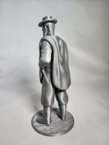 Gaucho Parado En Guardia 20cm De Altura Color Plata