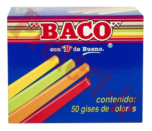 1 Caja Con 50 Gises De Colores Para Pizarron (50 Pzas) Tiza