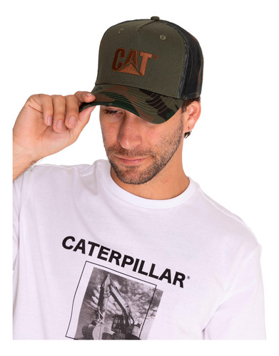 Jockey Hombre Logo Printed Mesh Trucker Verde Cat