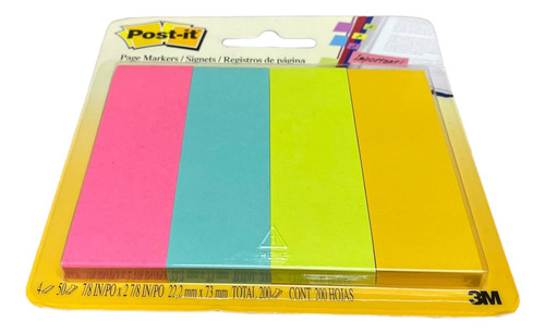 Banderitas 3m Post It 4 Colores Diferentes C/ 50 Hojas C/u