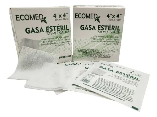 comprar Gasa Estéril 10cm X 10cm 4 X 4  Caja X 50 Sobres X 2 Gasas