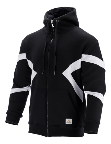 Imagen 7 de 8 de Campera Moda Cierre Cruzado Hoodie Slim Fit Canguro A10